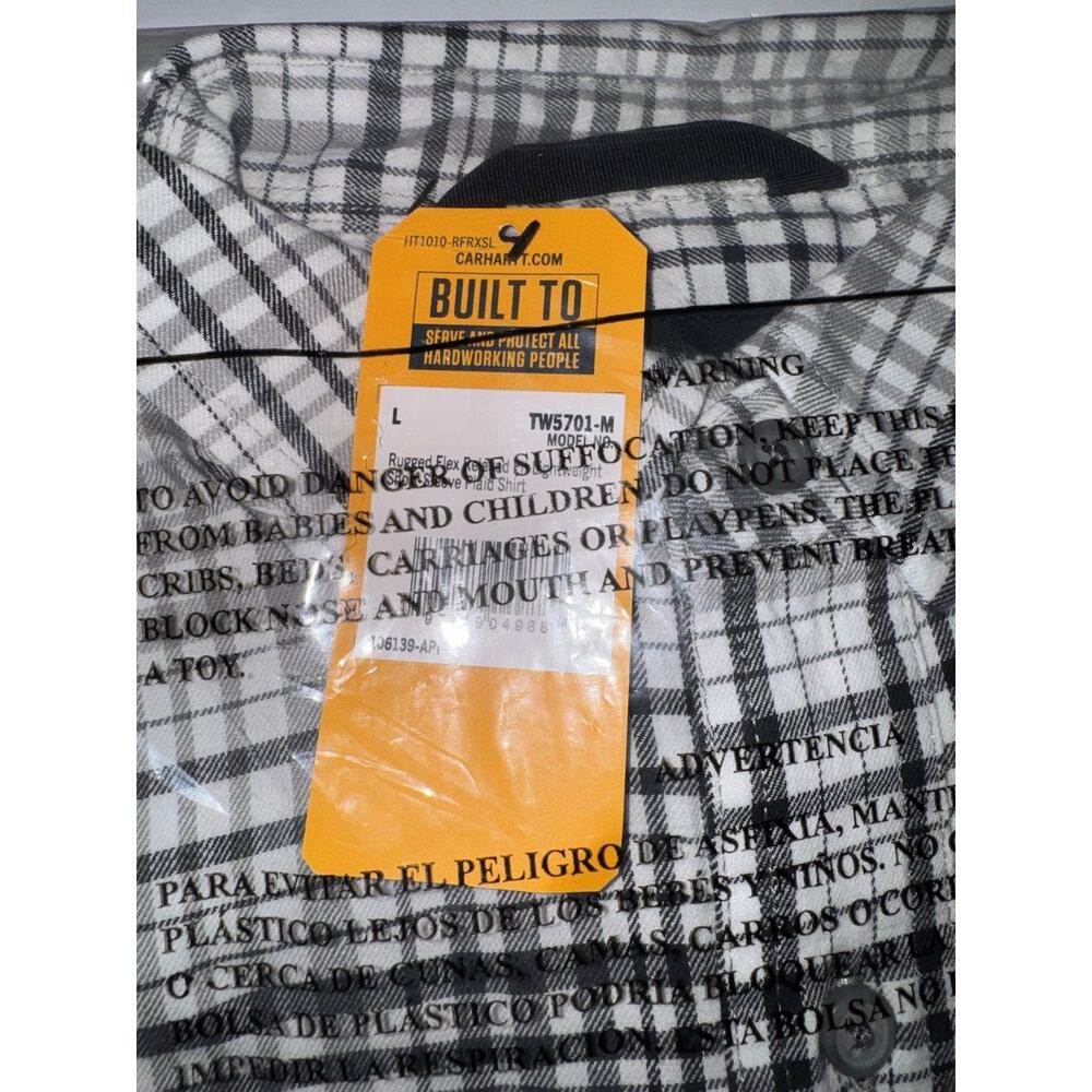 NWT Carhartt Mens Shirt Rugged Flex Relaxed Fit Lightweight Short Sleeve L Gray - Picture 4 of 7